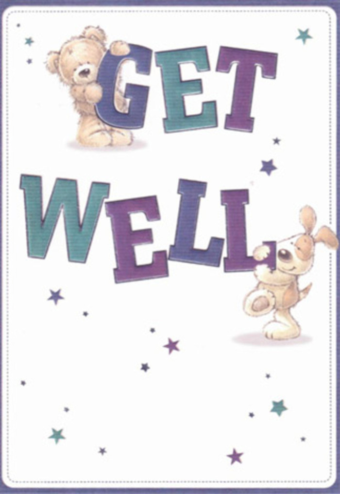 The heartwarming charm of this get well card feels as if it was inspired by the neighbourly spirit of Bow-where friends look out for one another, and cheerful gestures go a long way. The illustration features an endearing bear and puppy, painted with a softness that mimics the comforting character of a hand-delivered bouquet from a Bow-based florist. Playful stars drift around the joyful pair, scattering luminous well-wishes through a background of pristine white, their twinkle capturing the quiet optimism that radiates from Bow Church down to the Regent's Canal. The vibrant typography-soaring in confident strokes of purple and azure-anchors the scene in cheerful reassurance, every letter echoing the supportive voices of a community that knows the power of small acts of kindness. The bear's fluffy coat and the puppy's droopy, velvety ears seem almost touchable, their warmth inviting to the eye and heart alike, just as certain blooms invite with scent and softness. This card would make a perfect accompaniment to a hand-chosen bouquet, together making a statement of recovery and care that is deeply felt in the local Bow area. The overall mood is open and uplifting, designed to bring comfort and encouragement-whether sent to a neighbour near Roman Road Market or a friend resting in a quiet Bow flat.